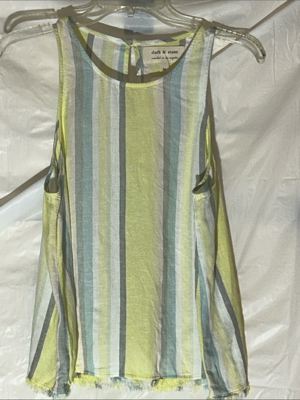 cloth & stone Vertical Striped Tank Top in Yellow & Blue